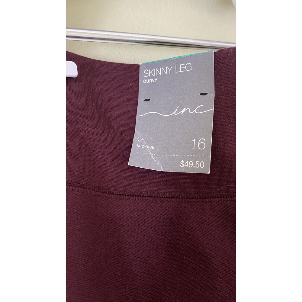 INC International Concepts PORT Wine Pull-On Curvy Skinny Leg Leggings pants - Picture 4 of 8